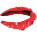 Knotted Headbands for Women Girls Heart Rhinestone Embellished Fashion Head Band for Valentine Day Date Night Birthday Party (Red) - Buy Online on GoSupps.com