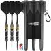 CyeeLife Steel tip Darts 24g with Carry case and Sharpener&Integrated Flights Professional Brass Set Style A-Black