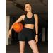 CHRLEISURE High Waisted Yoga Shorts with Pockets for Women - Black, Medium - Buy Online on GoSupps.com