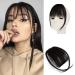 Sofeiyan bangs clip in 100% remy real hair fringe bangs one piece human hair clip in pony fringe extensions natural bangs with temple hair parts real hair hair extension for women wispy bangs natural black
