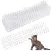 Treela 16 Packs Cat Scat Mat Cat Repellent Outdoor with Spikes 19.25 x 5.5 Inches Square Shock Mats for Dogs Dig Defence Cat Litter Mats for Floor Cat Deterrent Mat Furniture Garden Animal Barrier White