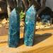 ENPAP 2pcs Natural Blue Apatite Crystal Wand Stone Crystal Single Point Decoration Gift