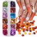 Stylelove 1 box maple blade glitter nail seedlettes autumn nail art sticker 3D laser ahorn leaves nail design acrylic nails supply autumn leaves glitter nails flakes holographic nail