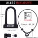KRASER KR65145B U-Lock Bicycle Lock - High Security Universal U Bike Lock with 120cm Steel Cable & Bracket for Enhanced Protection - Buy Online on GoSupps.com