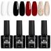 Tomicca gel UV nail polish red white black set 4 colors gold silver glitter UV/LED gel nail polis not toxic and durable Christmas set for nail studio design and DIY at home 8ml autumn-A116016