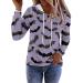 Halloween Costumes Casual Long Sleeved Drawstring Hooded Sweater Pullover for Women Hoodie Purple X-Large