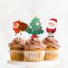 18pcs Glitter Santa Claus Christmas Tree Snowman Dessert Cupcake Topper Merry Christmas Winter Theme Decor Supplies Baby Shower Boys Girls Happy Birthday Decorations - Buy Online on GoSupps.com