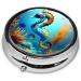 Seabed Coral Seahorse Round Pill Box - 3 Compartment Portable Organizer for Travel & Purse - Buy Online on GoSupps.com