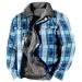 Hanxiulin fleece plush jacket fluffy warm zipper wool jacket men warm winter jacket windproof coat thick lightweight quilted light quilted jacket men trench coat jacket blue m