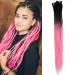 Thin 0.6cm synthetic dreadlock extensions handmade 24 inches 20 strands crochet hair long crochet braids hip-hop style soft dreads hair extensions 24inch-two colors 2-pink#