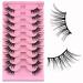 Heracks 3D Curly Half Cat-Eye Lashes 10 Pairs - Natural Look Wispy Fluffy Faux Mink Reusable Soft DIY Cluster Lashes Pack - 15mm Short 3/4 Corner Lashes (06) - Buy Online on GoSupps.com