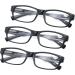 Modfans 3 Pack Reading Glasses 1.5 | High-Quality Rectangular Readers | Comfortable & Stylish | Perfect for Men & Women | Great Reading Aid | +1.50 Black - Buy Online on GoSupps.com