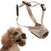 Muzzle for Dog Soft XS Sized Pet Muzzle to Stop Chewing Biting with Breathable Mesh & Stable Head Bar Design Dog Anti Barking Muzzle Mesh Muzzle Guard for Small Dogs Gift (Khaki)