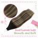 Youngsee Tape In Extensions | Real Hair Balayage Invisible Tape Extensions | 35cm Remy Hair | 50g | #1b/4/27 - Buy Online on GoSupps.com