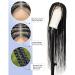 KRALER 36-Inch Full Lace Knotless Braided Wig for Black Women - Pre-Plucked Square Base Lace Front Wig with Baby Hair - Natural Black - Buy Online on GoSupps.com