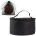 Wig Travel Case Foldable Round Wig Box Lightweight and Durable Travel Makeup Bag for Men and Women Black