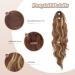 Feshfen 60cm Ponytail Hair Extension - Wavy Curly Synthetic Extensions for Women - Brown & Blonde - Buy Online on GoSupps.com