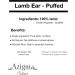 Puffed Lamb Ears for Dogs Natural Chew Treat (70g) - Buy Online on GoSupps.com