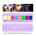 Kyda 8 colors UV Glow Eyeliner palette water-activated eyeliner palette high pigment eyeshadow-make-up palette body-face-make-up paint with eyelin brush set A
