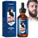 Huile barbe homme Huiles de Croissance de Barbe Soin Barbe Homme Kit de soins de barbe pour hommes La Croissance de la Barbe Composition Naturelle Soin Nourrissant pour Barbe et Peau 55ml