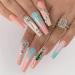 JIEPING 54PCS Rhinestone Nail Art Charms - Colorful Gems & Gold Chrome Hearts for DIY Nail Decoration - Buy Online on GoSupps.com