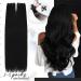 Moresoo 14 Inch Double Weft Black Human Hair Extensions - 100g Pack #1B | Sew in Weft Hair Extensions - Buy Online on GoSupps.com