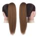Feshfen 35 cm Strawberry Blonde Ponytail Extensions - Smooth Long Straight Braid Hairpiece with Drawstring - Synthetic Hair for Women - Buy Online on GoSupps.com