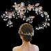 Wedding Hair Accessories Bridal Rhinestone & Pearl Flower Hair Pins U Shaped Crystal Hair Grips Hair Clips for Bridesmaid Women Girls Kids Bobby Pins for Braids Thick Hair (Gold-1pc)