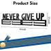 Yerliker Never Give Up Medal Holder - 16 Metal Hanger for Over 50 Medals - Easy to Install Sports Award Display for Runners, Gymnasts, Soccer Players - Wall Mount Ribbon Rack - Buy Online on GoSupps.com