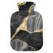 Golden black marble heat bottle with reference heat bottles for pain relief hot water bottle heating bottles for children and adults 1 l