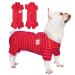 Tony Hoby Shirts for Dogs Dog Suit with Strip and 4 legs Soft and breathable dog-T-shirt Dog clothing for small medium-sized dogs (boys-red s) S red-boys