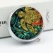 Round Pill Box with Tribal Turtle Print | 3 Compartment Portable Pill Organizer | Decorative Metal Pocket Case - Style-20 - Buy Online on GoSupps.com