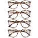 MODFANS Set of 4 Reading Glasses Round Men Women Good Glasses High Quality Fashion Comfortable Great Reading Aid +3.00 4 Leopard