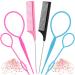 6Pcs Hair Loop Tool Set with 4 Hair Tail Tools French Braid Tool Loop 2 Metal Pin Rat Tail Comb for Hair Styling  100 Colored Children Rubber Bands. Schembo