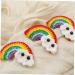 FOMIYES 2 Pairs Rainbow Barrettes Girls Hair Clips Rainbow Hair Barrette Hair Bow Felt Rainbow Applique Knitted Headwear Kids Hair Clips Knitting Rainbow Patches Yarn Child To Weave Alloy - Buy Online on GoSupps.com