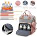 Fexkean Diaper Bag - Large Capacity Baby Backpack with Foldable Children's Bed & Mobile Diaper Pad | Portable Travel Baby Bags in Pink & Gray - Buy Online on GoSupps.com