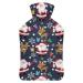 Santa Claus Elk Hot Water Bottle With Cover Plush Bed Bottle Hand Warmer For Adults And Children 26.5X15.3cm