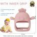 EXGOX Silicone Teether Mitten - Pink 3D Shape Teething Toy for Babies Over 12 Months - Buy Online on GoSupps.com