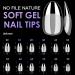 Short Oval Soft Gel Nail Tips - Melous 600PCS Pre Buff Full Cover Half Matte Clear False Nails for DIY Manicure - Buy Online on GoSupps.com