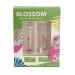 Blossom Moisturizing Custom Color Changing 2 pack Strawberry Scented Crystal Lip Balm (Red) Shimmer Sparkle Lip Stain Tint (Blush) Infused with Real Flowers 6g Red/Blush