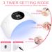 NAILGIRLS 48W UV LED Nail Lamp | Professional Nail Dryer with 3 Timer Settings and Automatic Sensor | Gel Polish Curing Light with LCD Display - White - Buy Online on GoSupps.com
