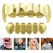 18k Gold Plated Teeth - Shiny 6 Teeth Top and 6 Bottom Set Mouth - Gold Grills for Your Teeth | Rapper Costume Teeth Accessories for Men and Women A: Golden fangs - Buy Online on GoSupps.com