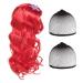 EUPSIIU Mermaid Wigs Costume Angels Princess Little Mermaid Pretend Fancy Dress Up Costume Wig Red Long Curly Cosplay Wig Adult Kids Mermaid Themed for Halloween Christmas Masquerade Party (Red)
