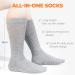 FITEXTREME MORESTEP Diabetic Crew Socks 3 Pairs Grey | Non-Binding Top, Anti-Slip Grips, Cushioned Sole - Buy Online on GoSupps.com