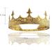 Royal King Diadem Men Metal Big Crown Hair Jewelry for Wedding & Prom - Dark Gold - Buy Online on GoSupps.com