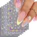VOTACOS 7 Sheets Flower Nail Art Stickers Spring Floral Nail Decals 3D Embossed Self-Adhesive Nail Art Supplies Summer Colorful Dasiy French Tip Nail Accessories for Women Manicure Decorations. Nail Stickers-2