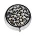 Many Small Footballs Portable Metal Pill Box Round Mini 3-Compartment Plastic Insert hinged Fastening Design Suitable for Small Pills Must-Have for Travel