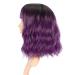FAELBATY Short Purple Bob Wig with Bangs | Ombre Dark Purple Synthetic Cosplay Wig for Women - Buy Online on GoSupps.com