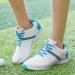 Ifrich Waterproof Spikeless Golf Shoes Women's 7.5 White Blue | Lightweight & Comfortable - Buy Online on GoSupps.com