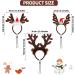 Pedgot 3 Pack Christmas Pet Headwear Xmas Hair Loop Brown Reindeer Antlers Headband Christmas Pet Costume Hair Accessory for Dogs - Buy Online on GoSupps.com